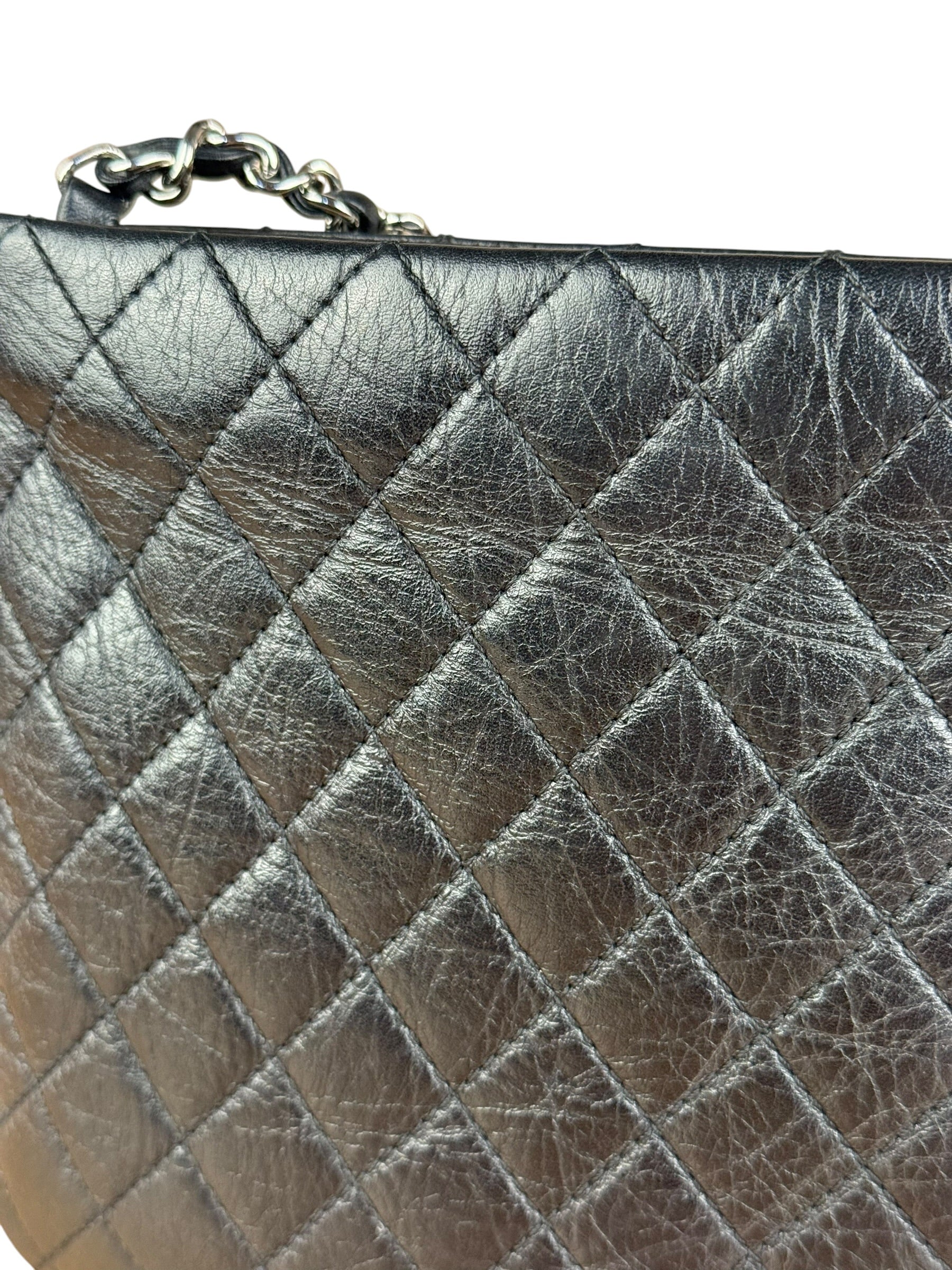 Chanel Black Quilted Leather Uniform Chain Crossbody 2018