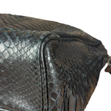 Bottega Veneta Black Snake Leather Brief Case