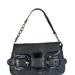 Fendi Black Patent Leather Trim B Bis Shoulder Bag