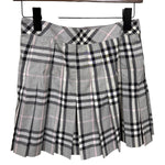 Burberry Grey Plaid House Check Frayed Short Skirt