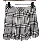 Burberry Grey Plaid House Check Frayed Short Skirt