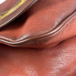 Christian Dior Burgundy Leather Gaucho Saddle Large Shoulder Bag