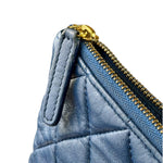 Chanel Blue Quilted Leather O-Case Zipped Pouch 2017