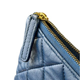 Chanel Blue Quilted Leather O-Case Zipped Pouch 2017