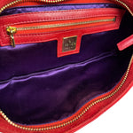 Fendi Red Suede Baguette Crossbody Bag