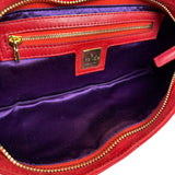 Fendi Red Suede Baguette Crossbody Bag