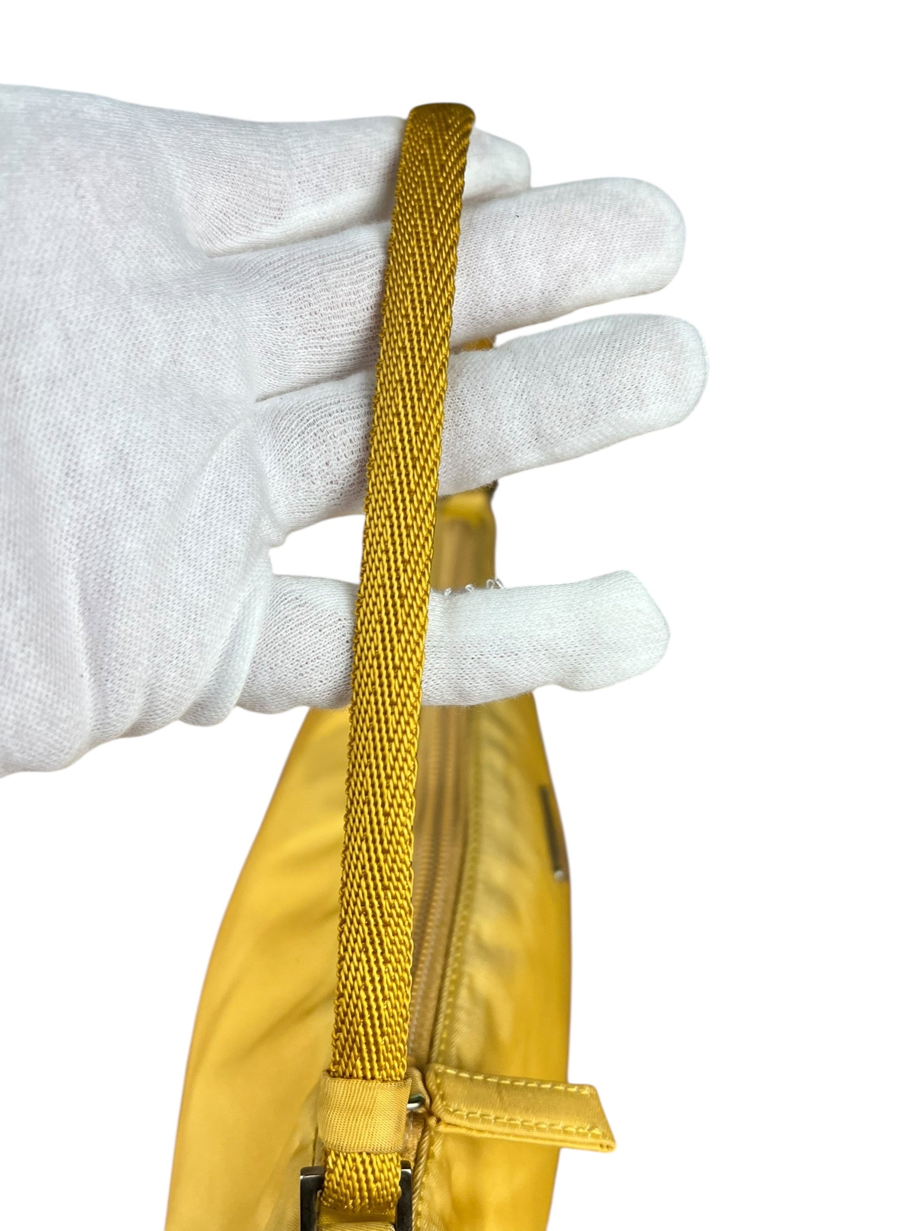 Prada Vintage Nylon Yellow Pochette