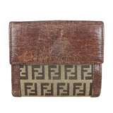 Fendi FF Buckle Canvas Print Compact Wallet