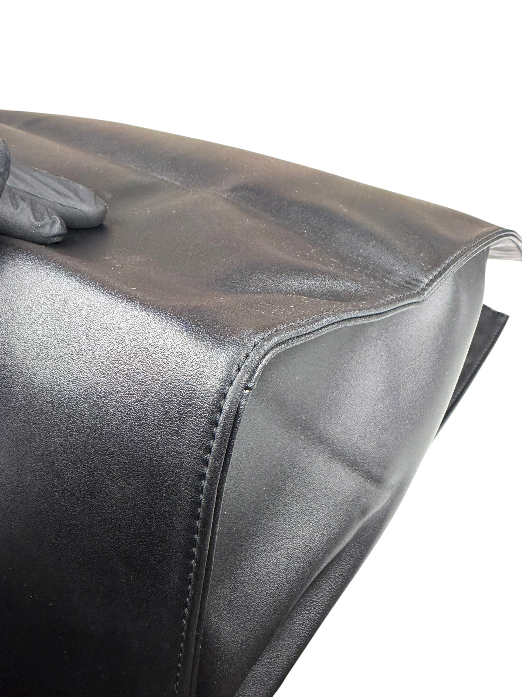 Telfar Black Leather Unisex Shopping Bag