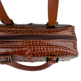 Yves Saint Laurent Vintage Croc-Embossed Leather Handbag