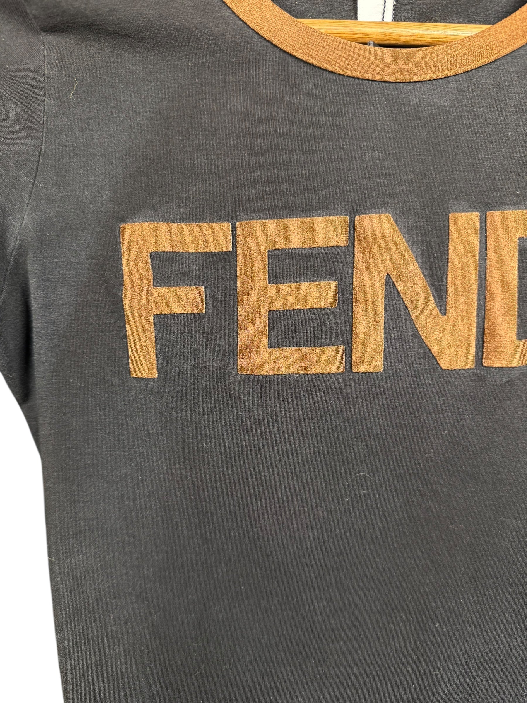 Fendi Logo Black Short Sleeve Top
