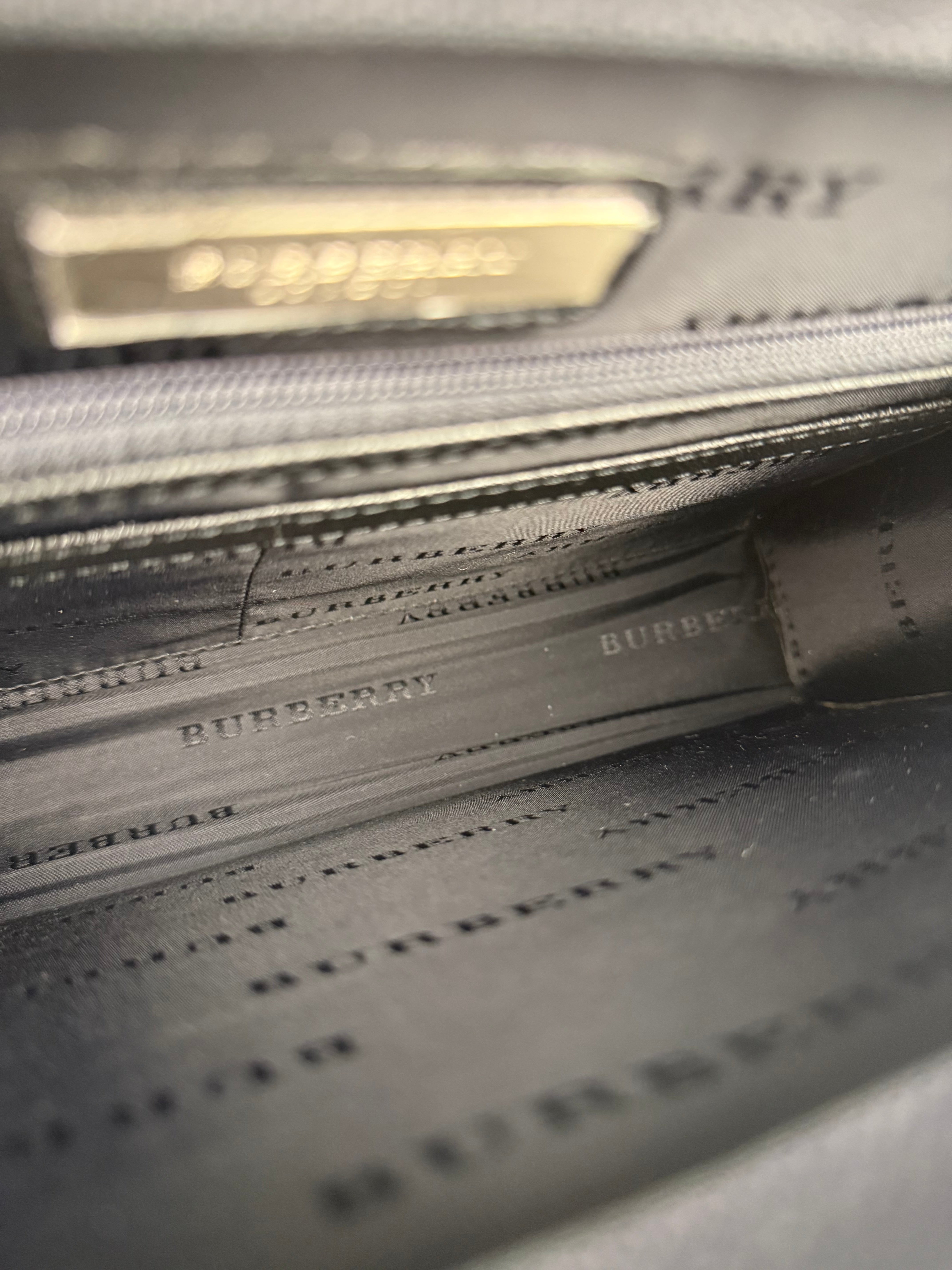 Burberry Black Leather Zip Clutch Pouch