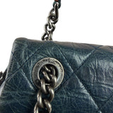 Chanel Blue Glazed Calfskin Portobello Flap Bag 2014