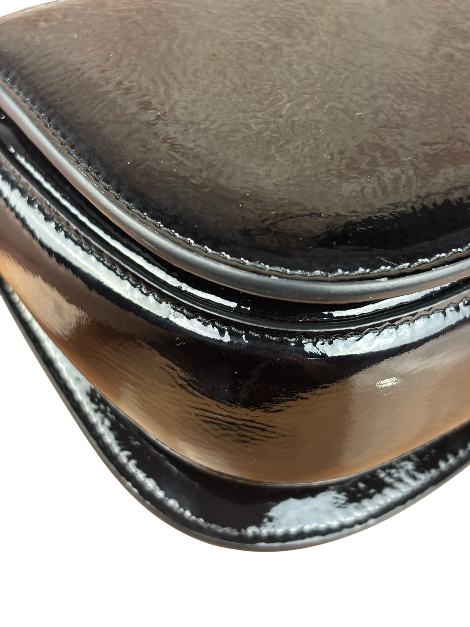 Gucci Bamboo Mini Top Handle Patent Leather Black