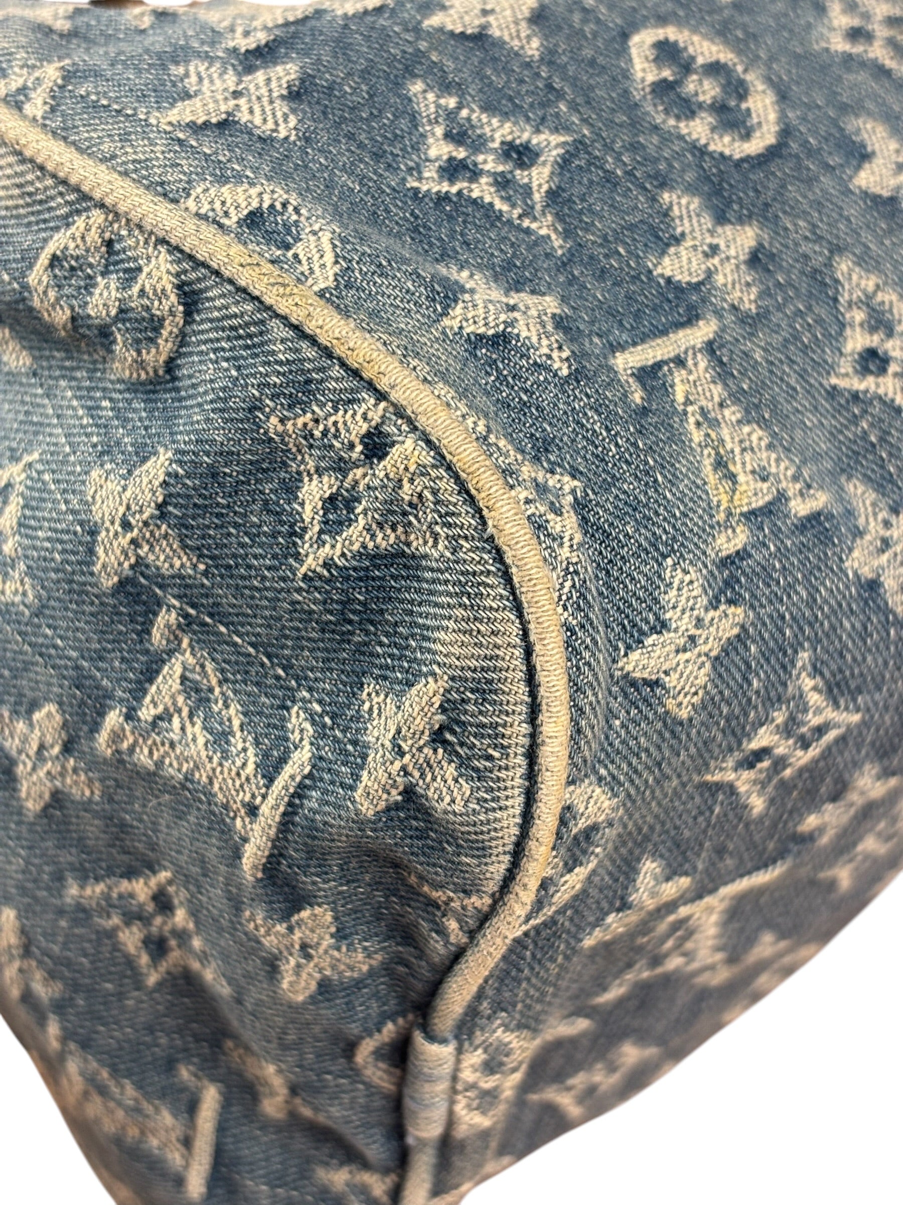 Louis Vuitton Vintage Denim Leather Trim Monogram Neo Speedy 30