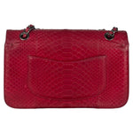 Chanel Classic Double Flap Python Bag Pink 2014