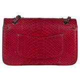 Chanel Classic Double Flap Python Bag Pink 2014