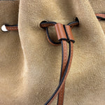 Loewe Brown/Beige Suede/Leather Trim Horseshoe Shoulder Bag
