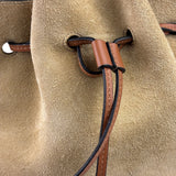 Loewe Brown/Beige Suede/Leather Trim Horseshoe Shoulder Bag