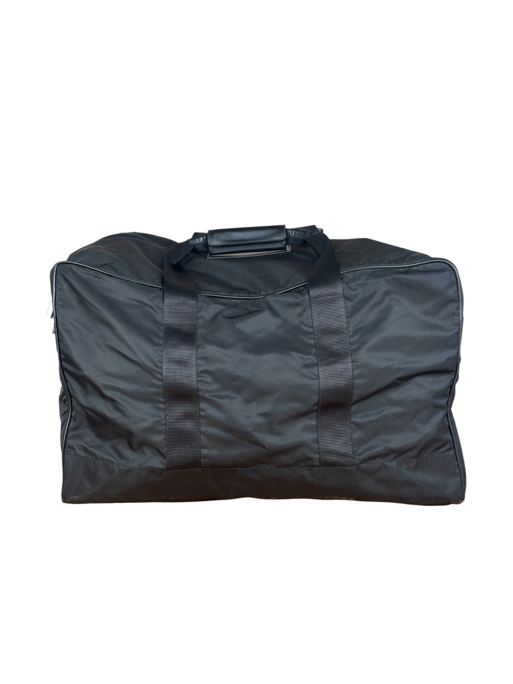 Prada Black Nylon Boston Travel Bag