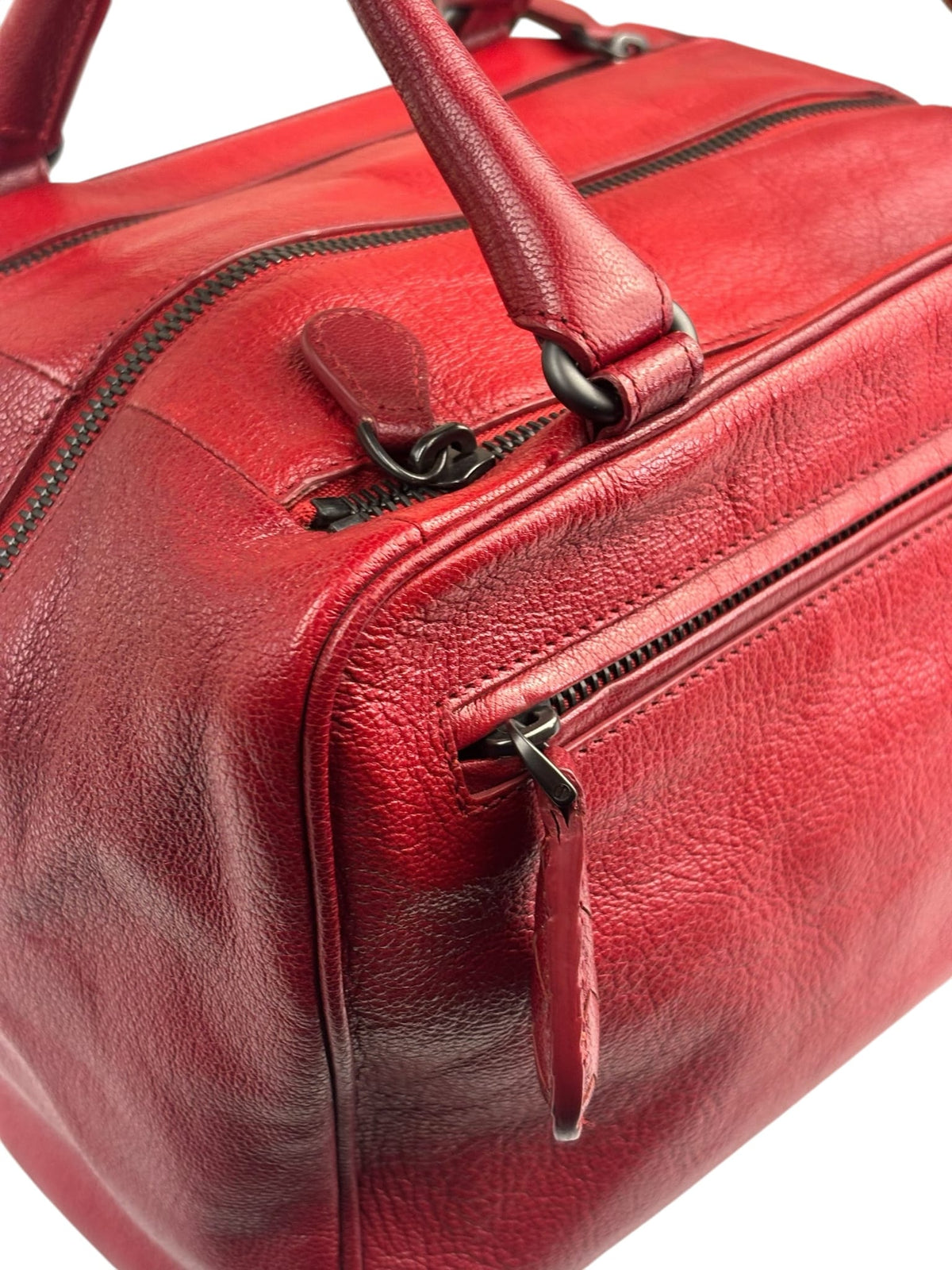 Bottega Veneta Red Leather Brera Handbag