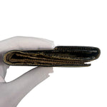 Fendi Black Patent Leather Coacted Canvas French Compact Wallet