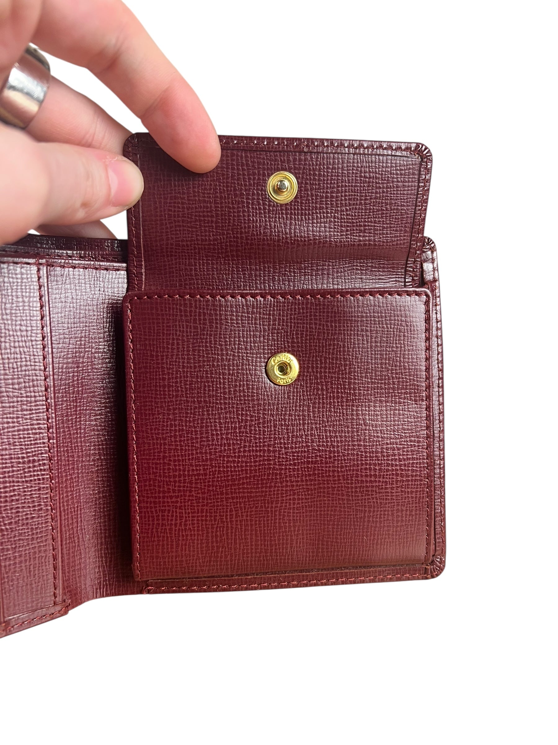 Cartier Vintage Maroon Leather Bifold Wallet