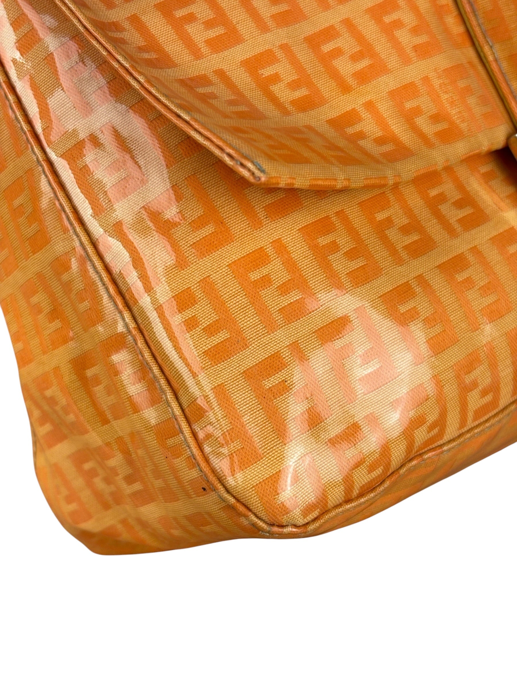 Fendi Orange Vinyl Mamma Baguette