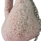 Miu Miu Pink Wool Teddy Two-Way Hobo Bag