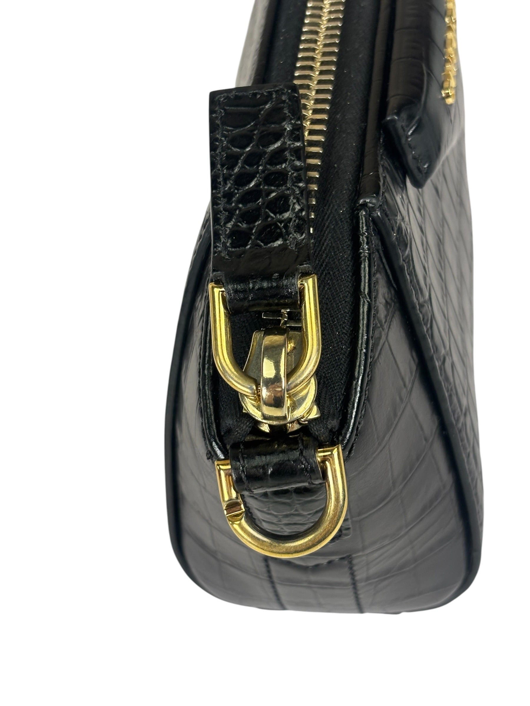 Givenchy Black Crocodile Embossed Leather Nano Antigona Crossbody Bag