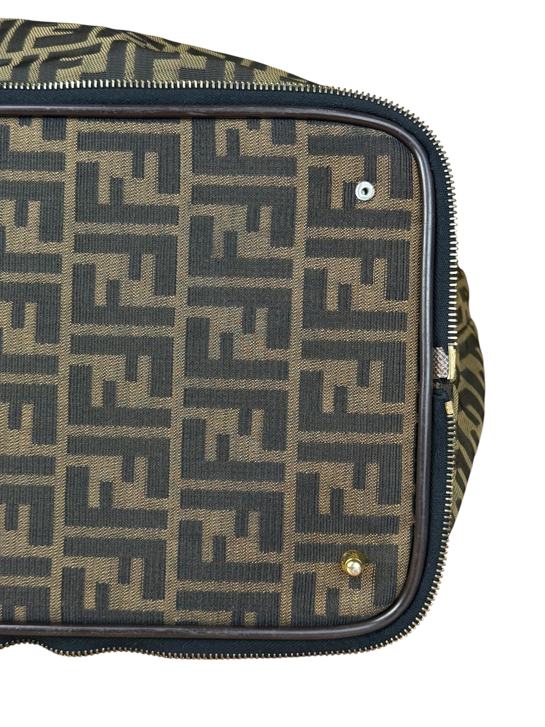 Fendi Vintage Zucca Canvas Collapsible Shoulder Bag