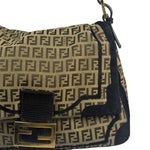 Fendi Black Trim Zucca Mamma Baguette
