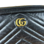 Gucci GG Black Chevron Leather Belt Bag