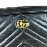 Gucci GG Black Chevron Leather Belt Bag