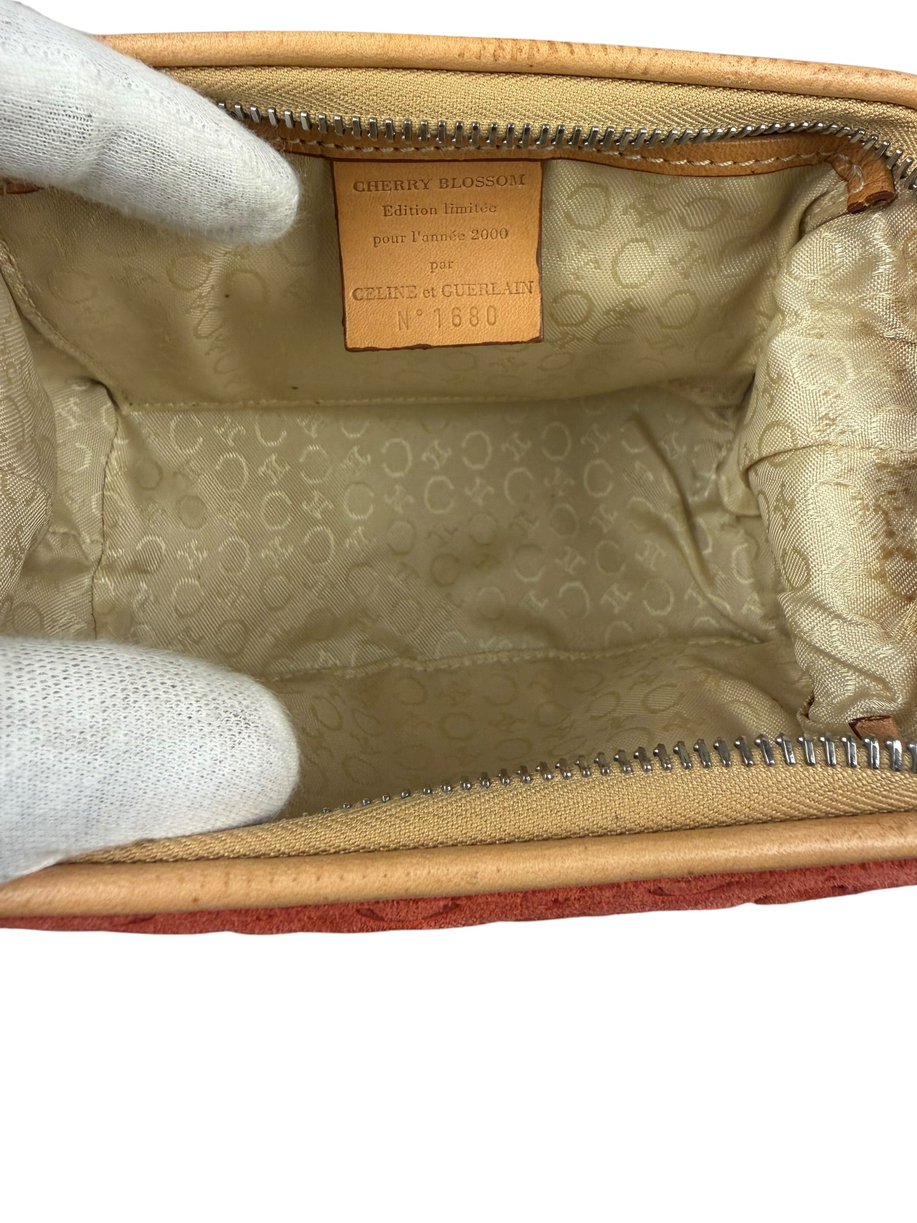 Celine x Guerlain Limited Edition Leather Cherry Blossom Pouch