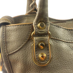 Balenciaga Gris Taupe Leather Mini Metallic Edge City Two-Way Bag