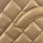 Chanel Vintage Beige Leather Diamond Quilted Medallion Tote Bag 2002