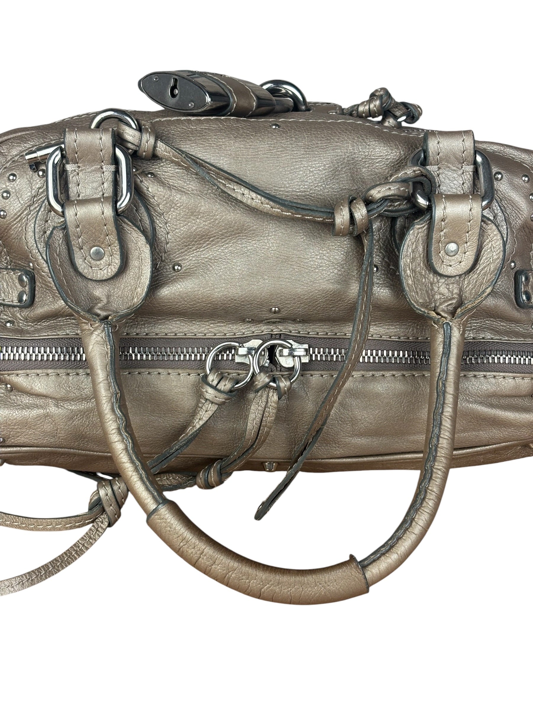 Chloe Metallic Taupe Vintage Paddington