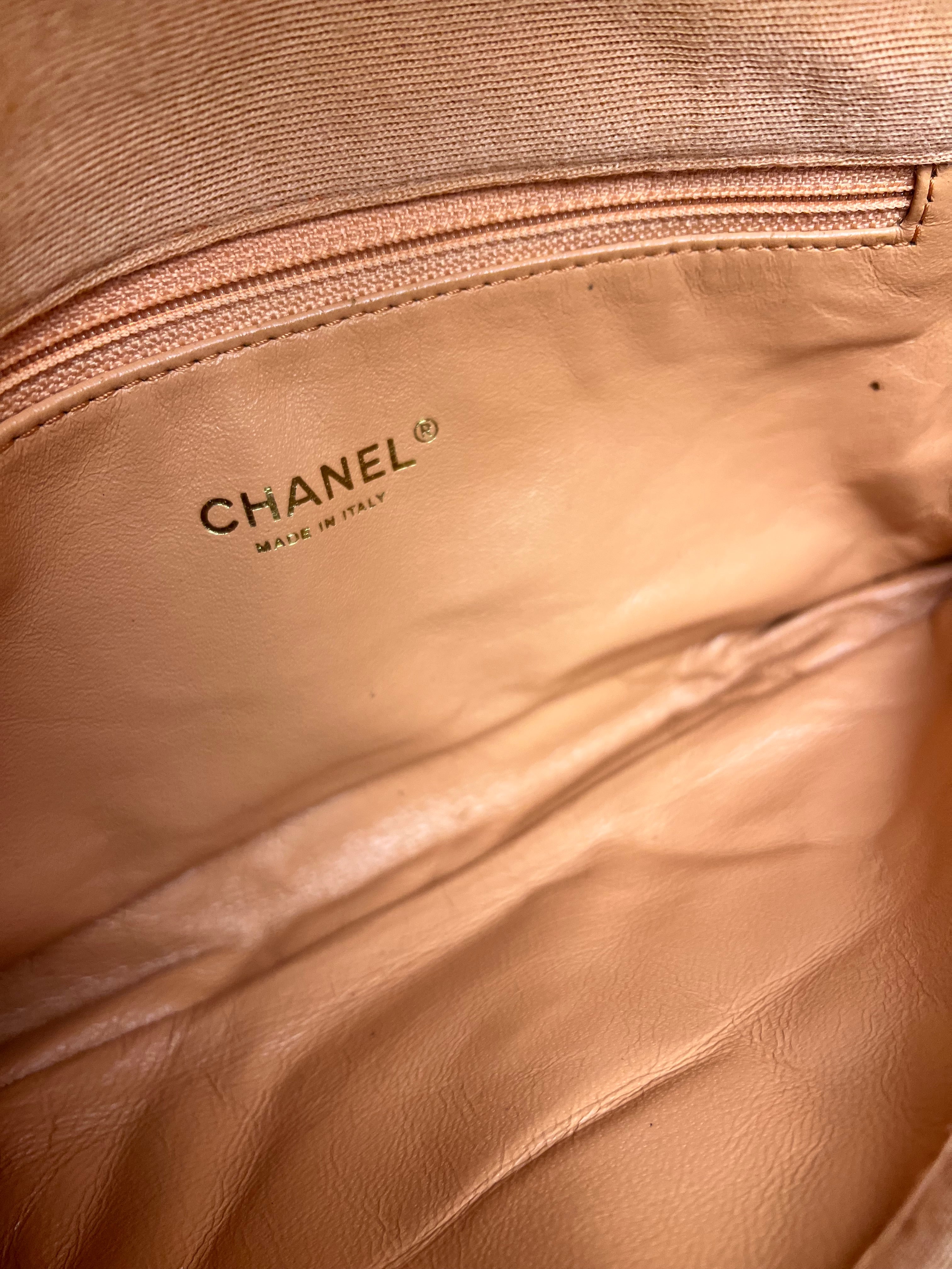 Chanel CC Flap Bag Peach Jersey Quilt