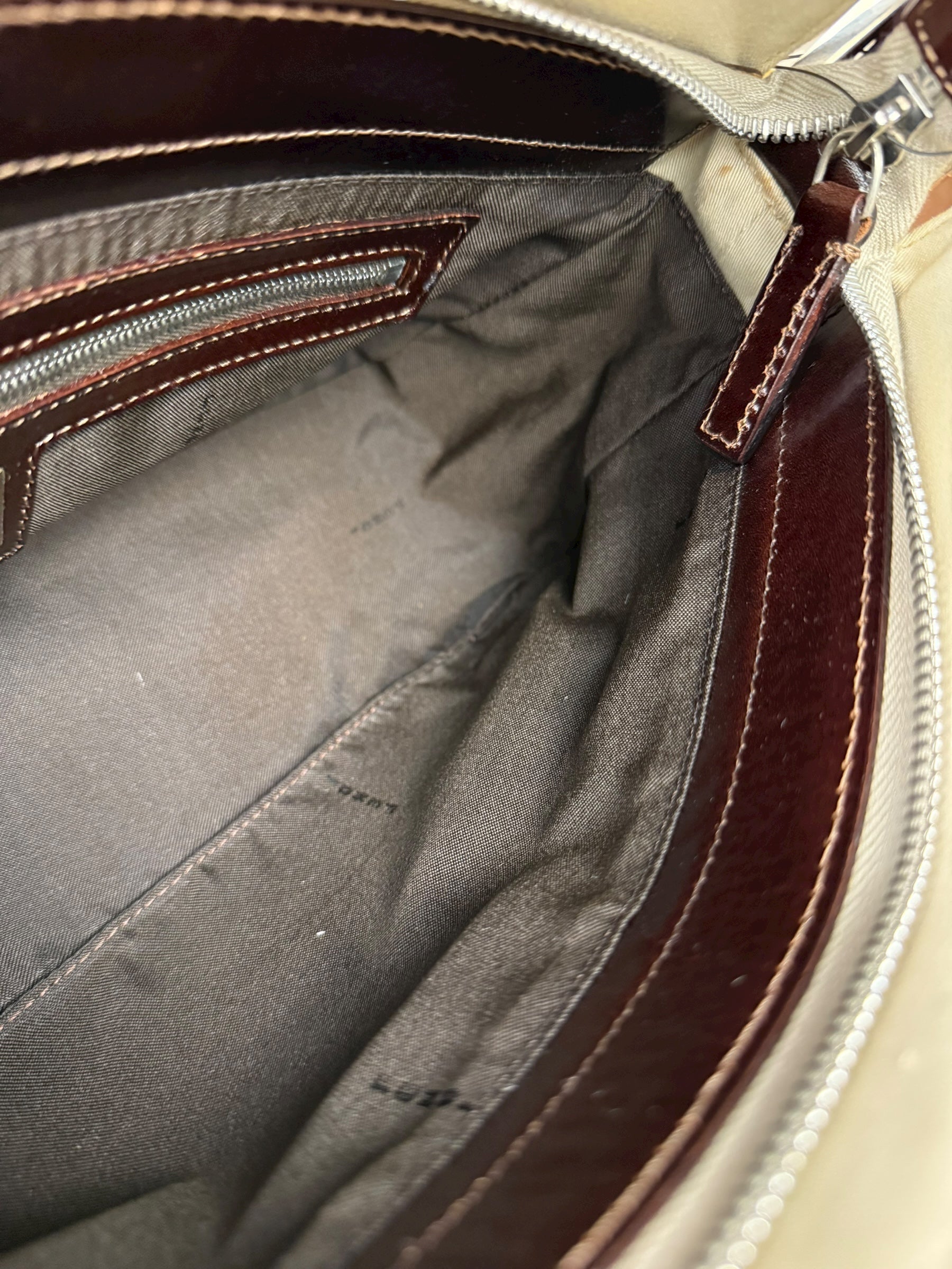 Fendi Cream Baguette Shoulder Bag