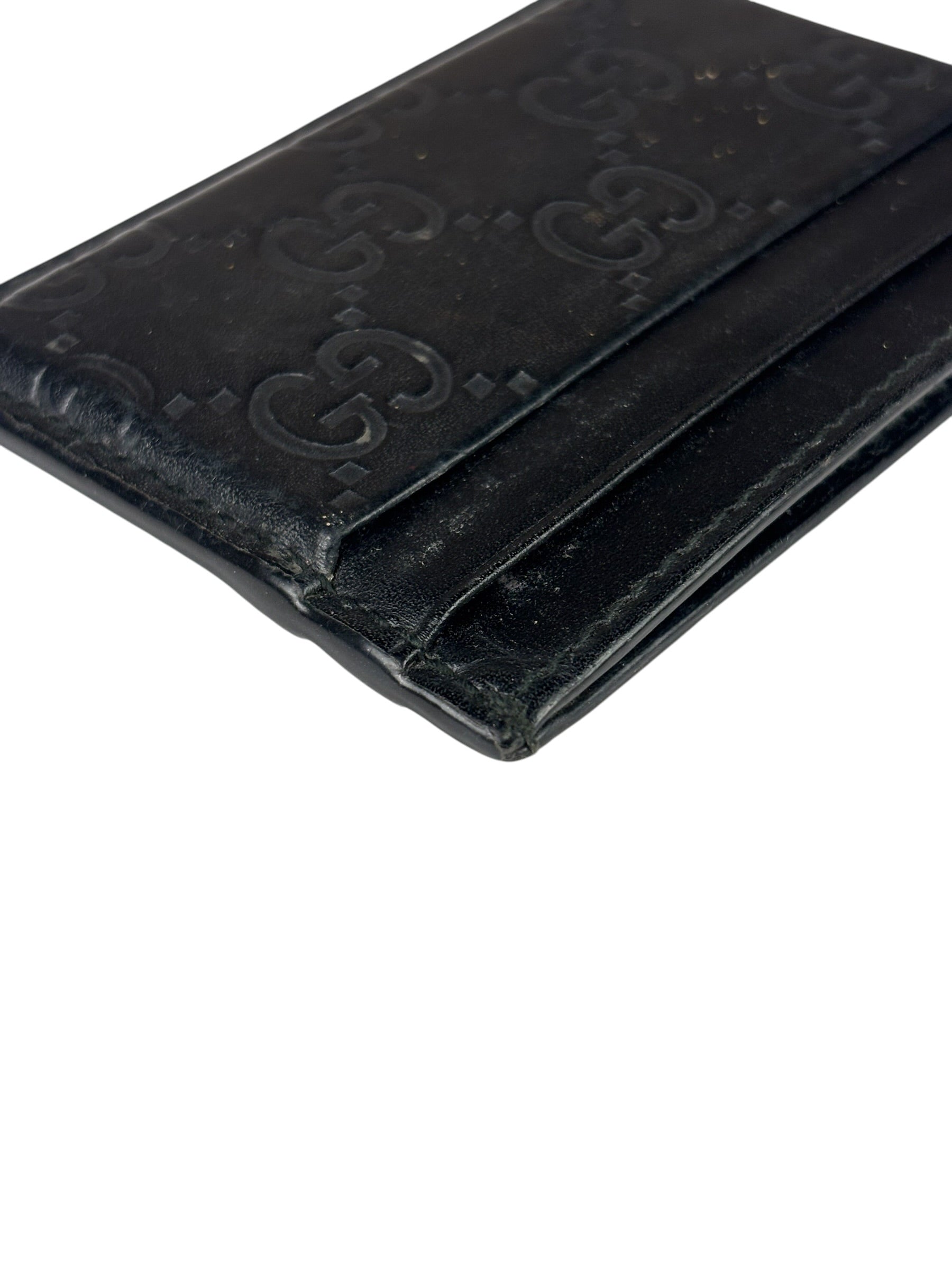 Gucci Black Leather GG Card Holder