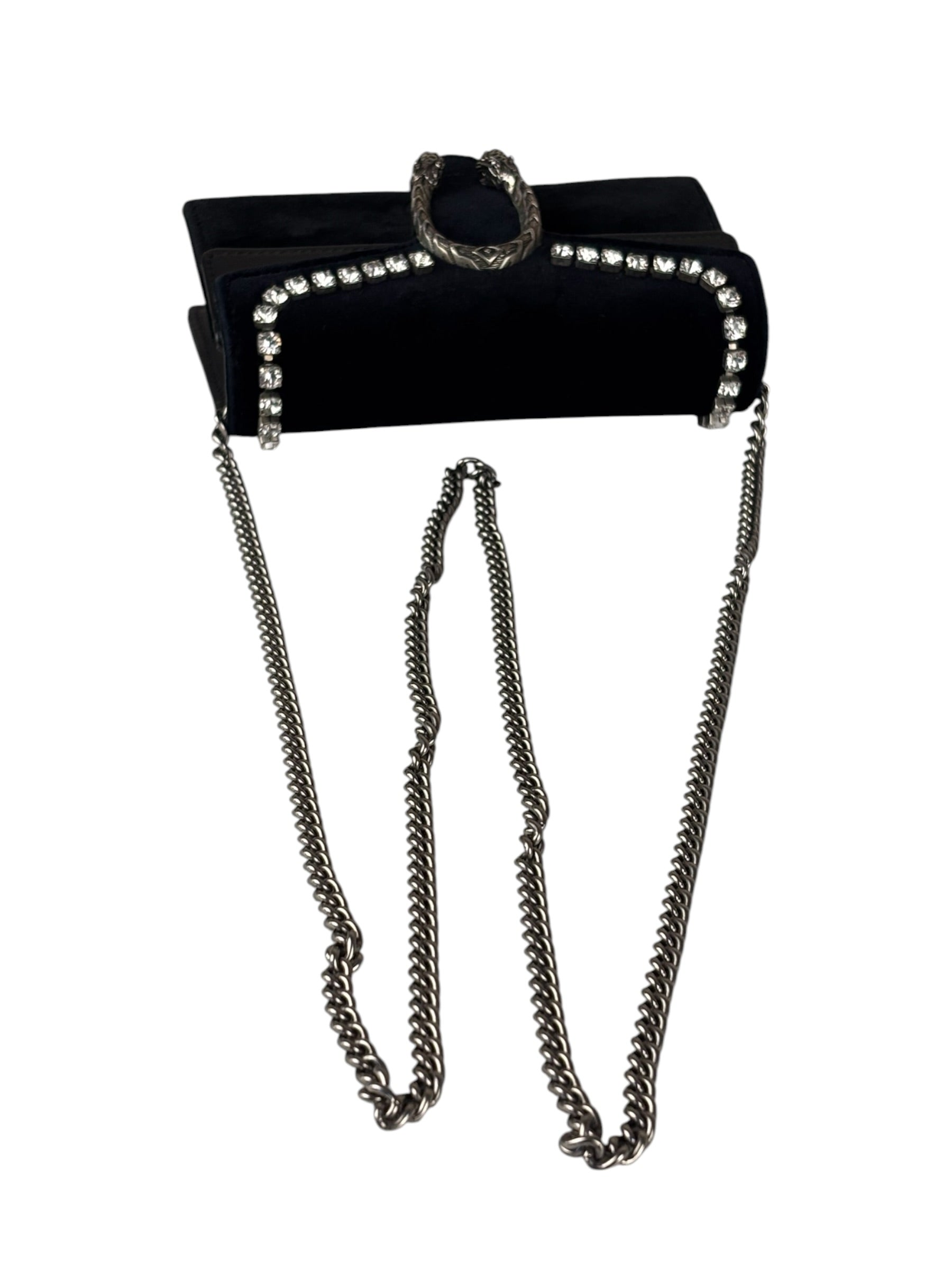 Gucci Mini Velvet Black Rhinestone Dionysus Crossbody