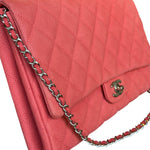 Chanel Coral Pink Matte Quilted Caviar Flap Shoulder Bag 2012