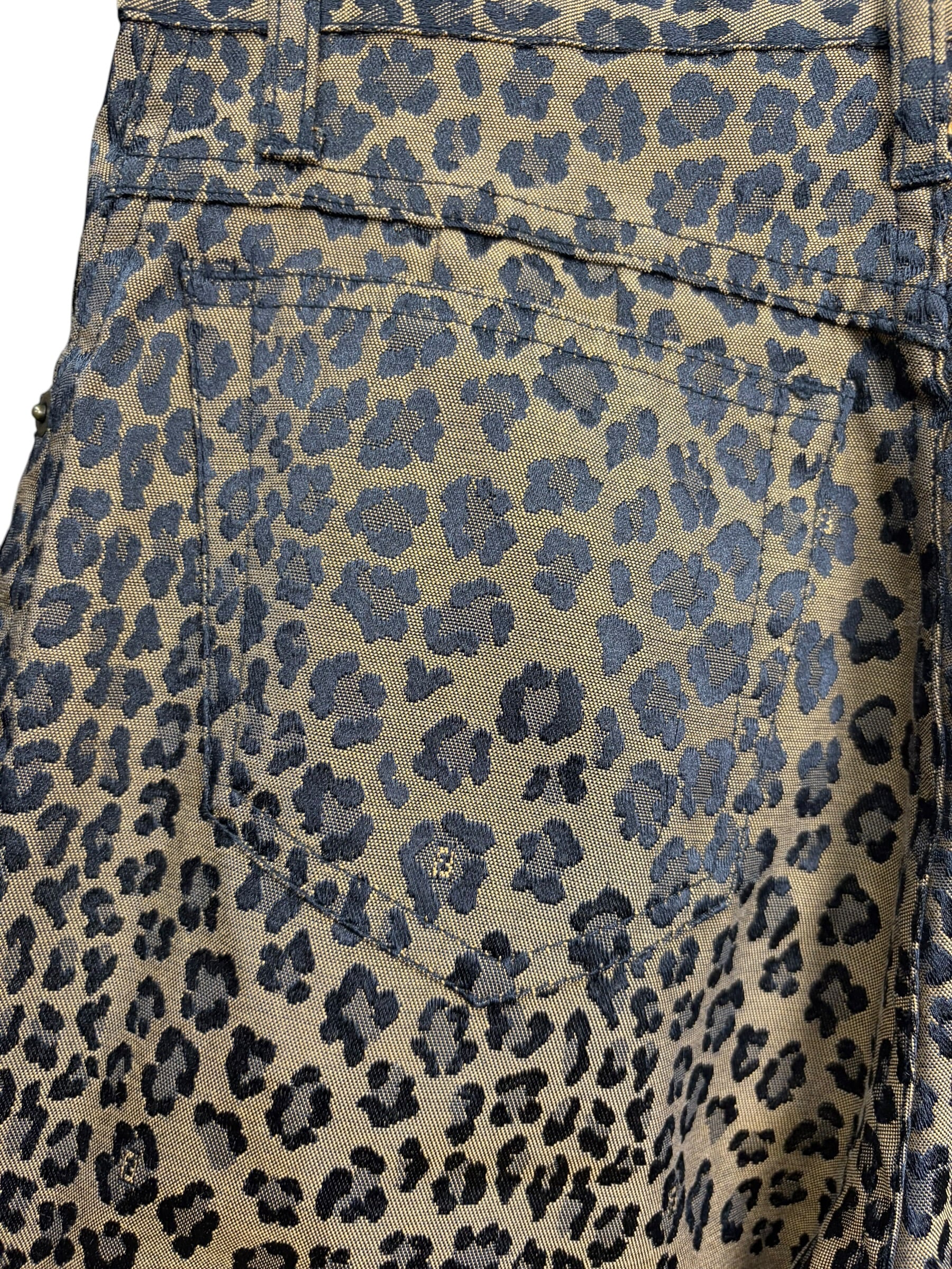 Fendi Vintage Leopard Print Straight Leg Jeans