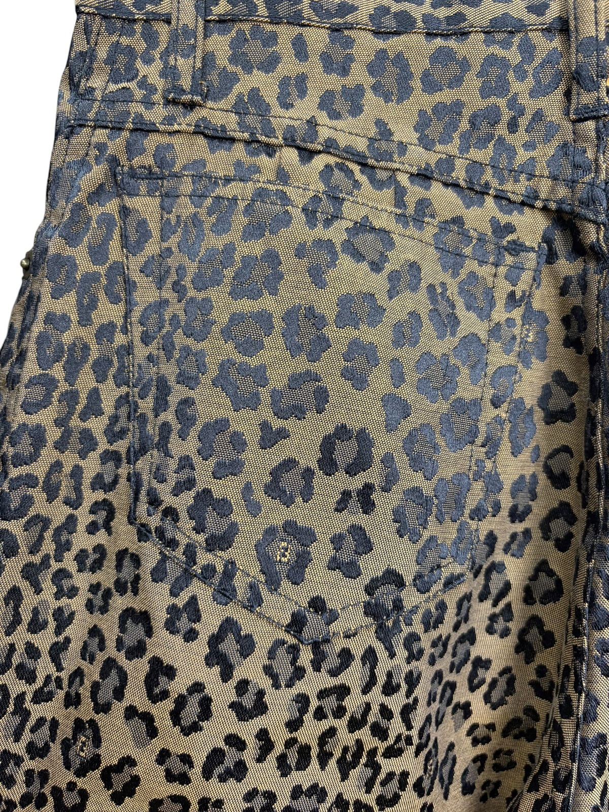 Fendi Vintage Leopard Print Straight Leg Jeans
