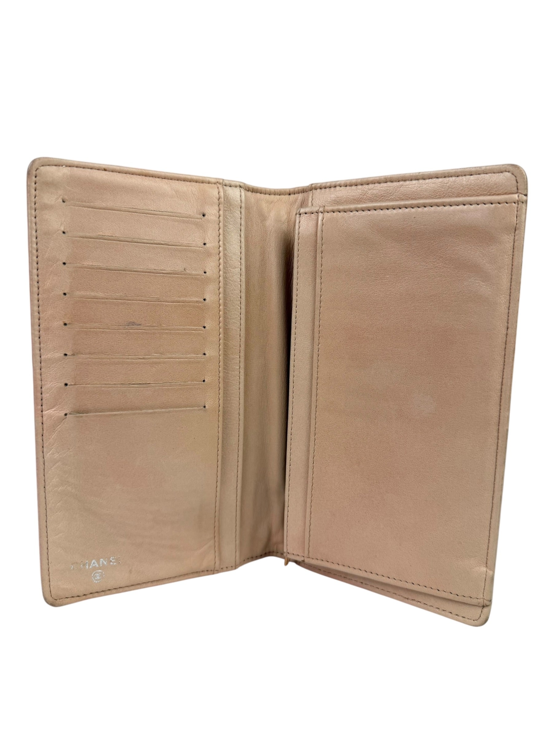 Chanel Light Pink Camila Leather Long Wallet