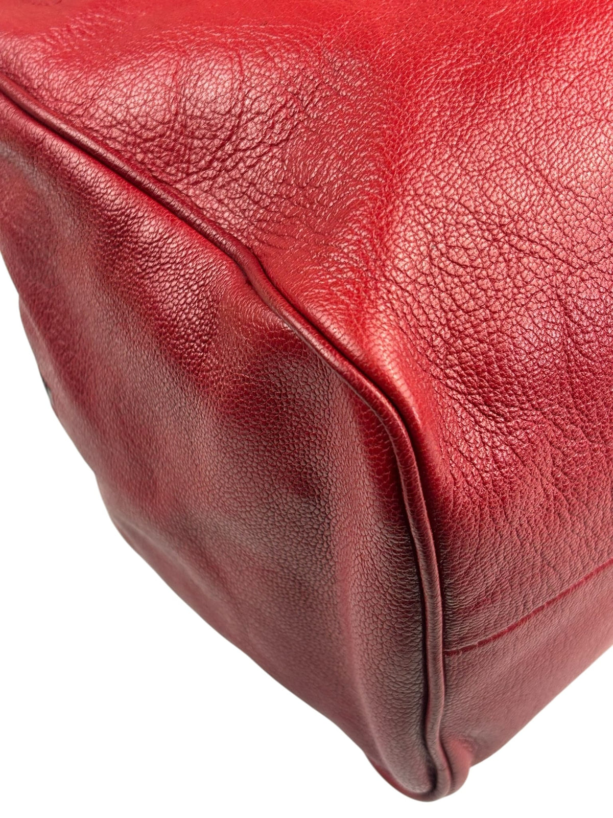 Bottega Veneta Red Leather Brera Handbag