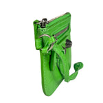 Balenciaga Neon Green Crocodile-Embossed Coin/Card Holder