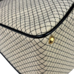 Chanel Beige/Black Leather Trim Diamond-Quilted Shoulder Bag 2002