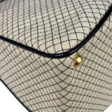Chanel Beige/Black Leather Trim Diamond-Quilted Shoulder Bag 2002